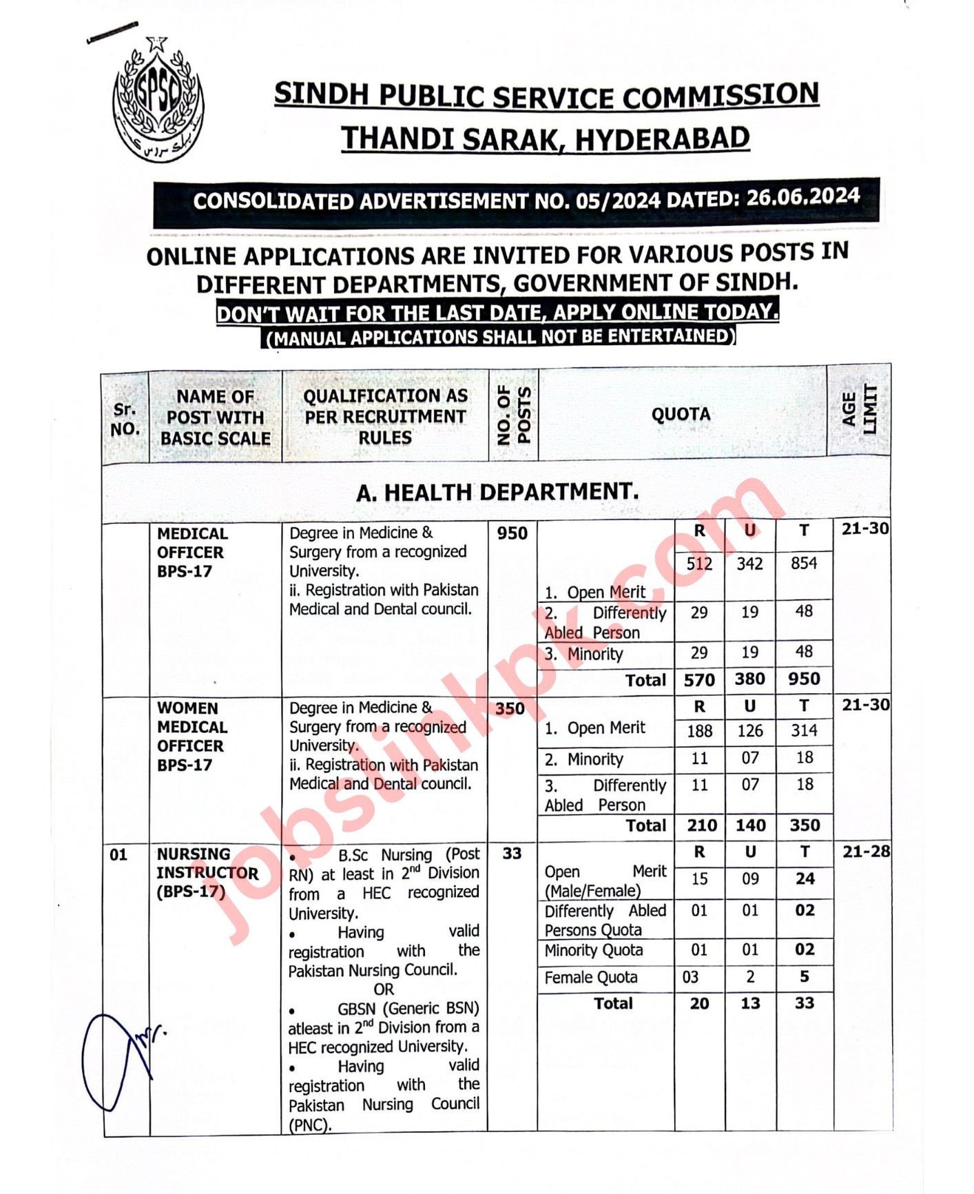 SPSC Advertisement 5/24 (1)