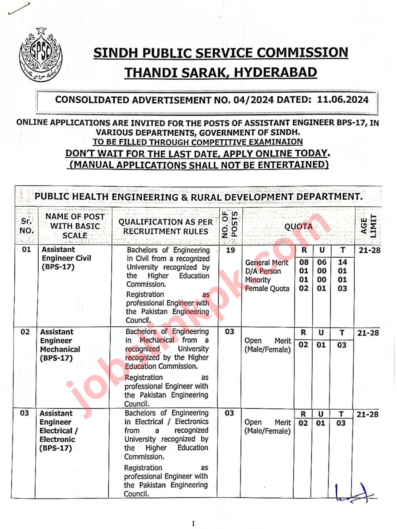 SPSC Advertisement 4/24 (1)