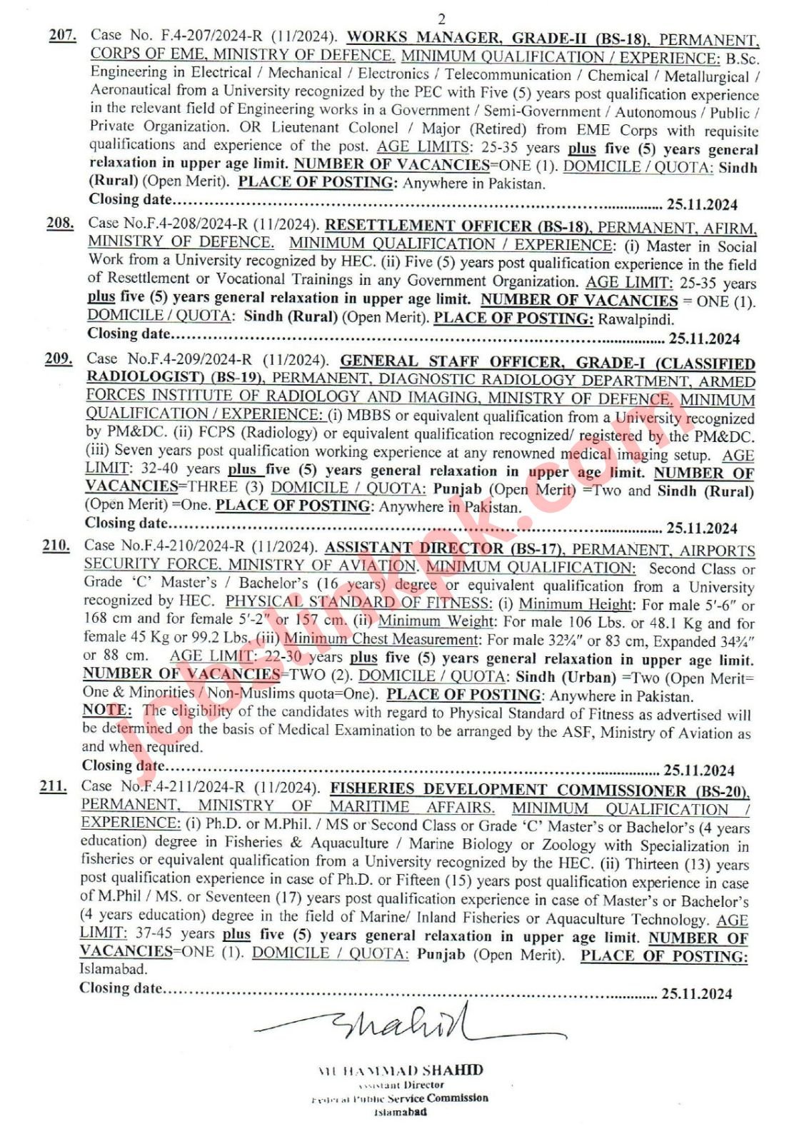 FPSC Advertisement-No.11-2024