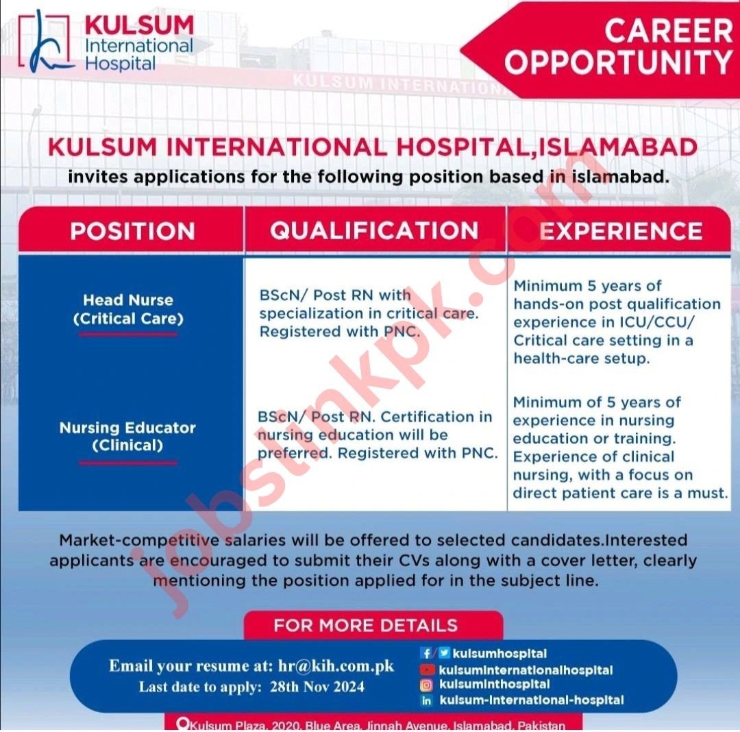 Kulsum International Hospital Jobs Islamabad (1)