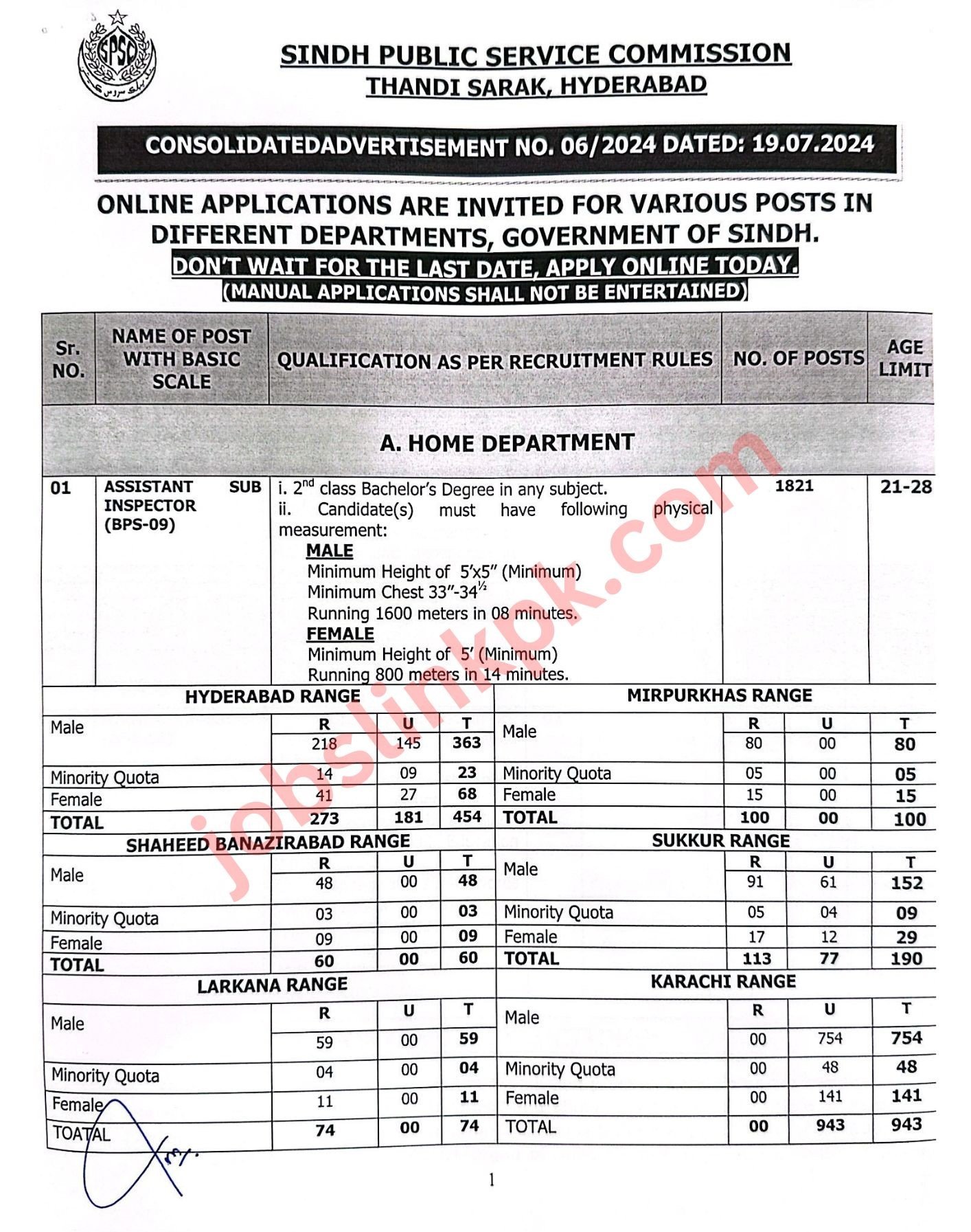 SPSC Advertisement 6/24 (1)