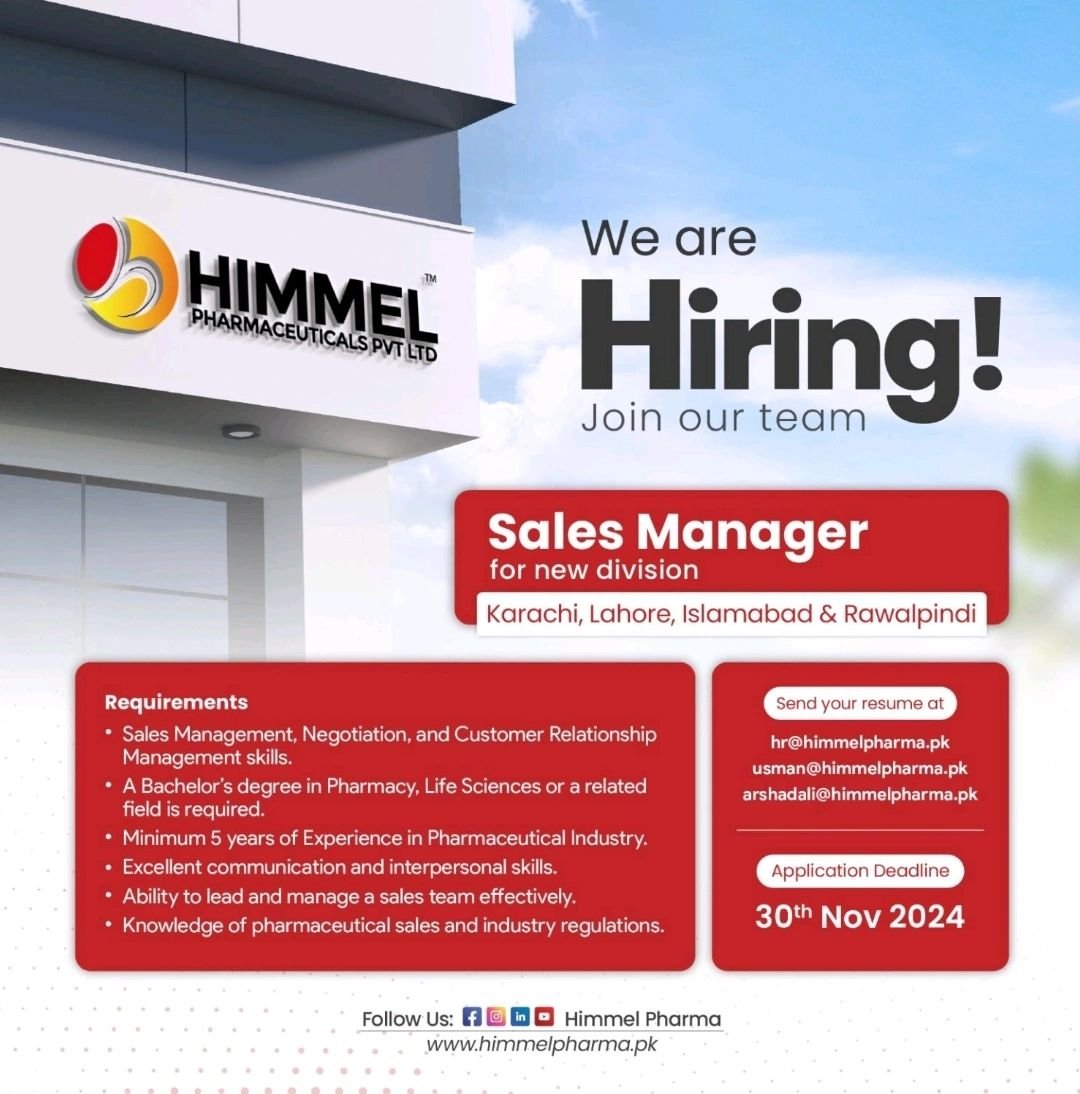 Sales Manager - Himmel Pharma